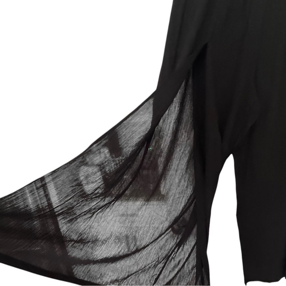 West Loop Size XL Multicolor Smocked Waistband Black Sheer Palazzo Pants - Picture 5 of 6